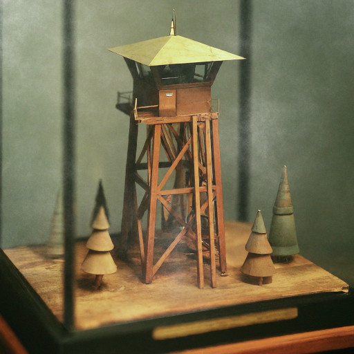 Architectural scale model of a forest fire watch tower